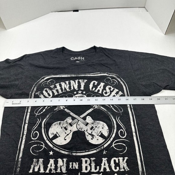 Cash Men's Size Medium Johnny Cash Tee Shirt Black Preowned - Picture 7 of 10